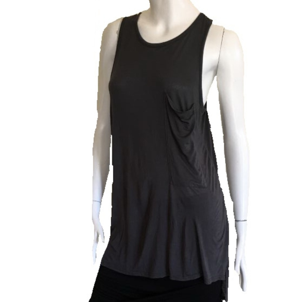 NWT! LA Made Gray Hi-Low Tunic T Top M